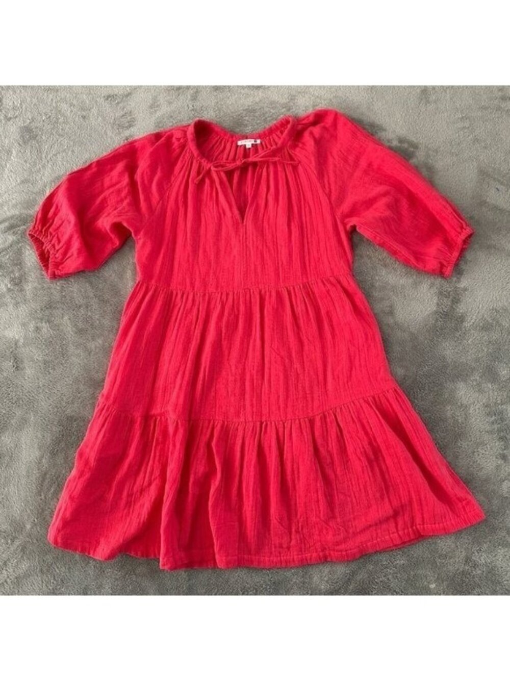 Sundry Gauze Cotton Peasant Dress Women's size 1 SMALL Coral